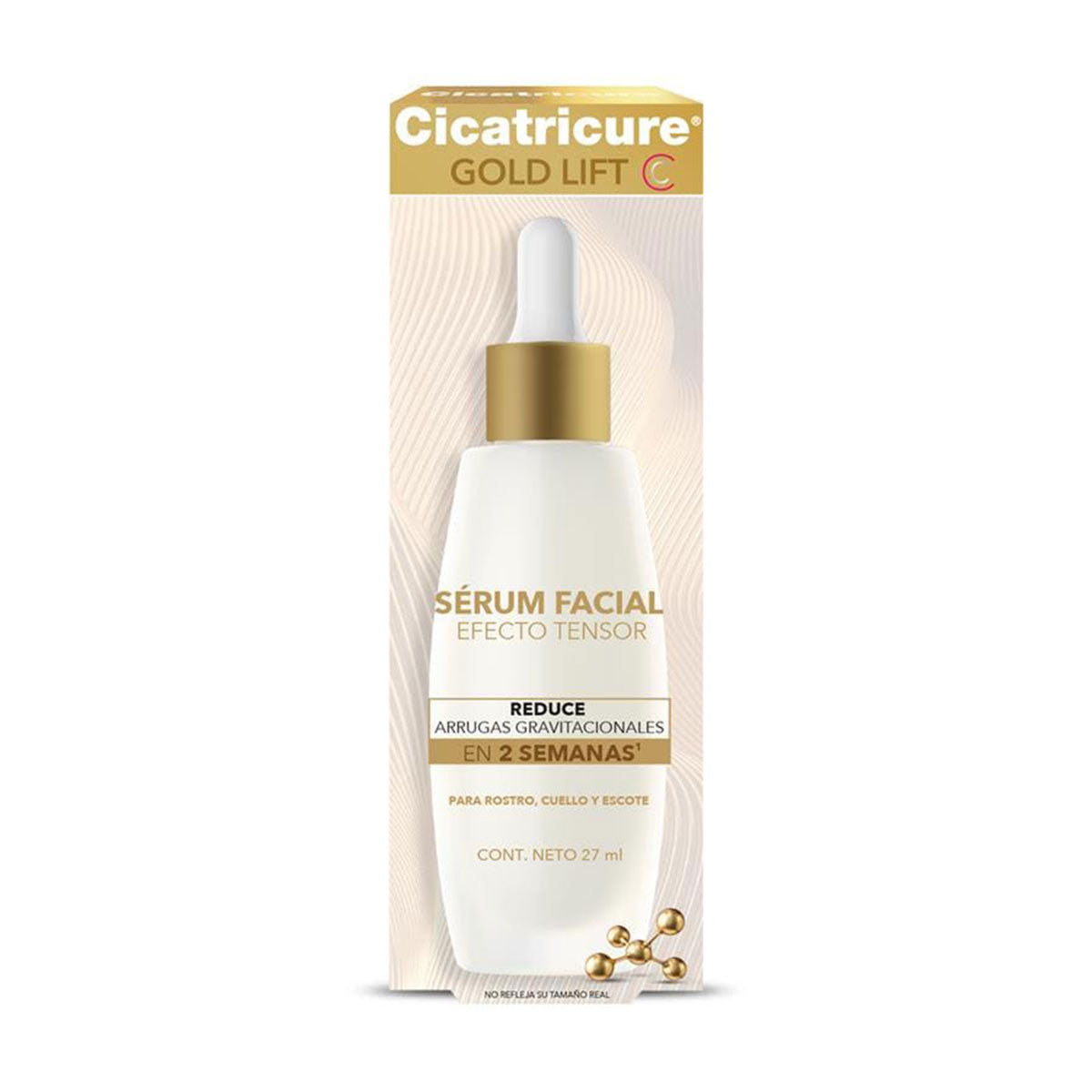 Sérum facial Gold Lift C efecto tensor reduce arrugas gravitacionales en 2 semanas Cicatricure 27 ml