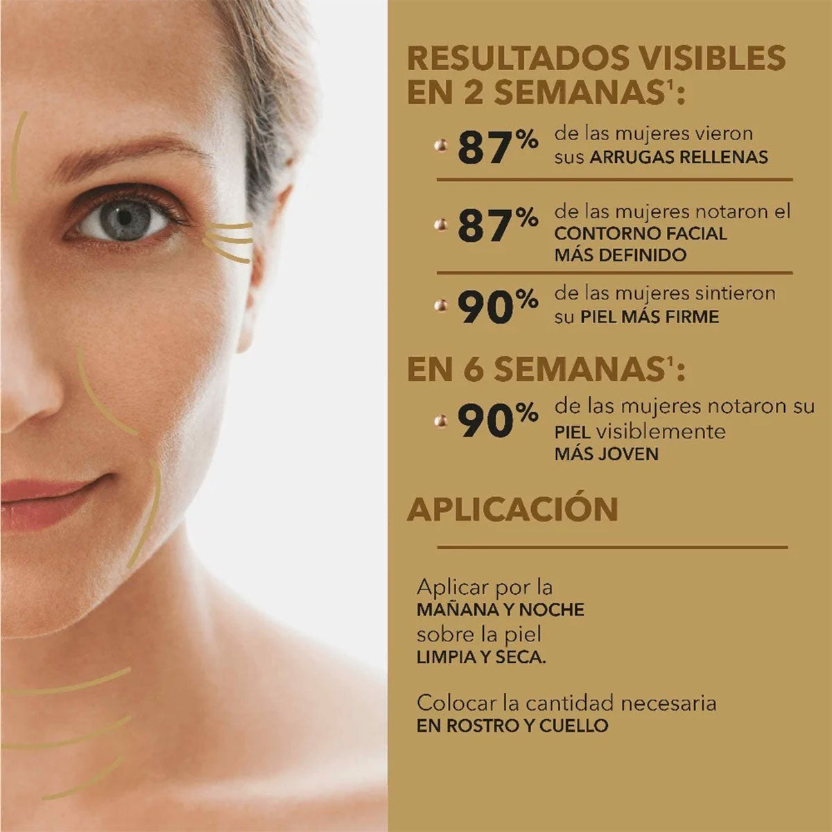Sérum facial Gold Lift C efecto tensor reduce arrugas gravitacionales en 2 semanas Cicatricure 27 ml