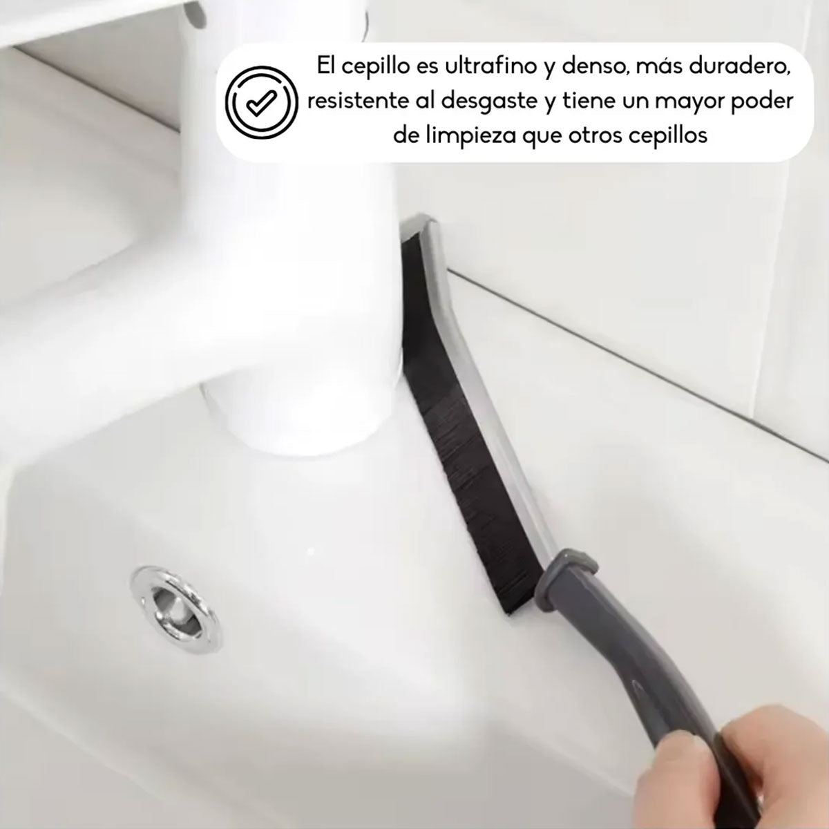 Cepillo escobilla de limpieza para espacios estrechos (1 cepillo, negro)