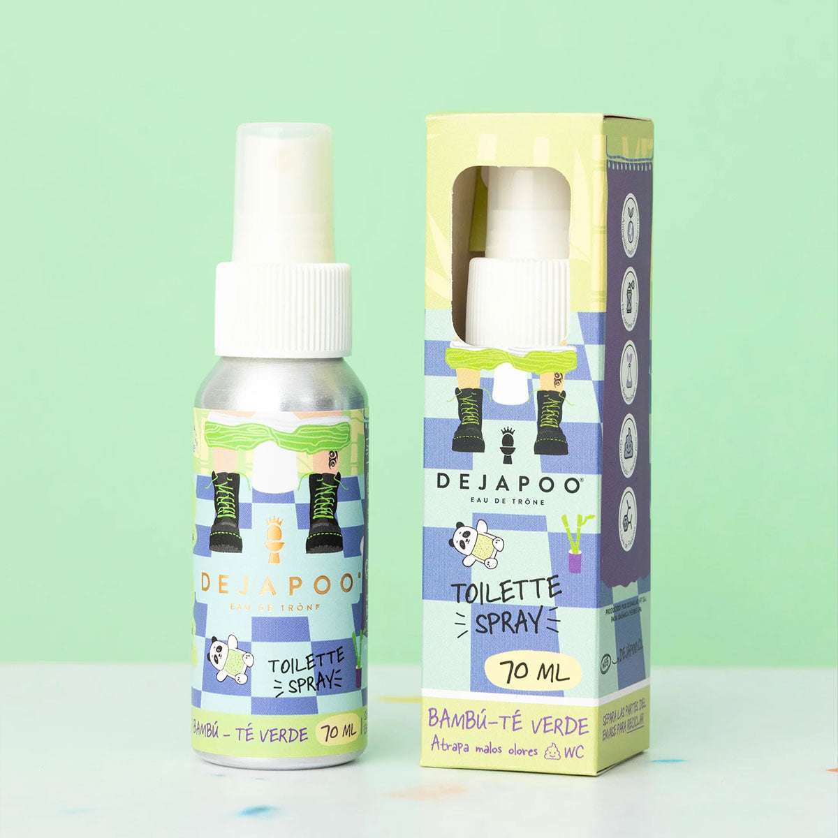 Spray para baño aroma Bambú Té Verde 70 ml Dejapoo | Neutraliza y elimina olores con un toque cálido y especiado