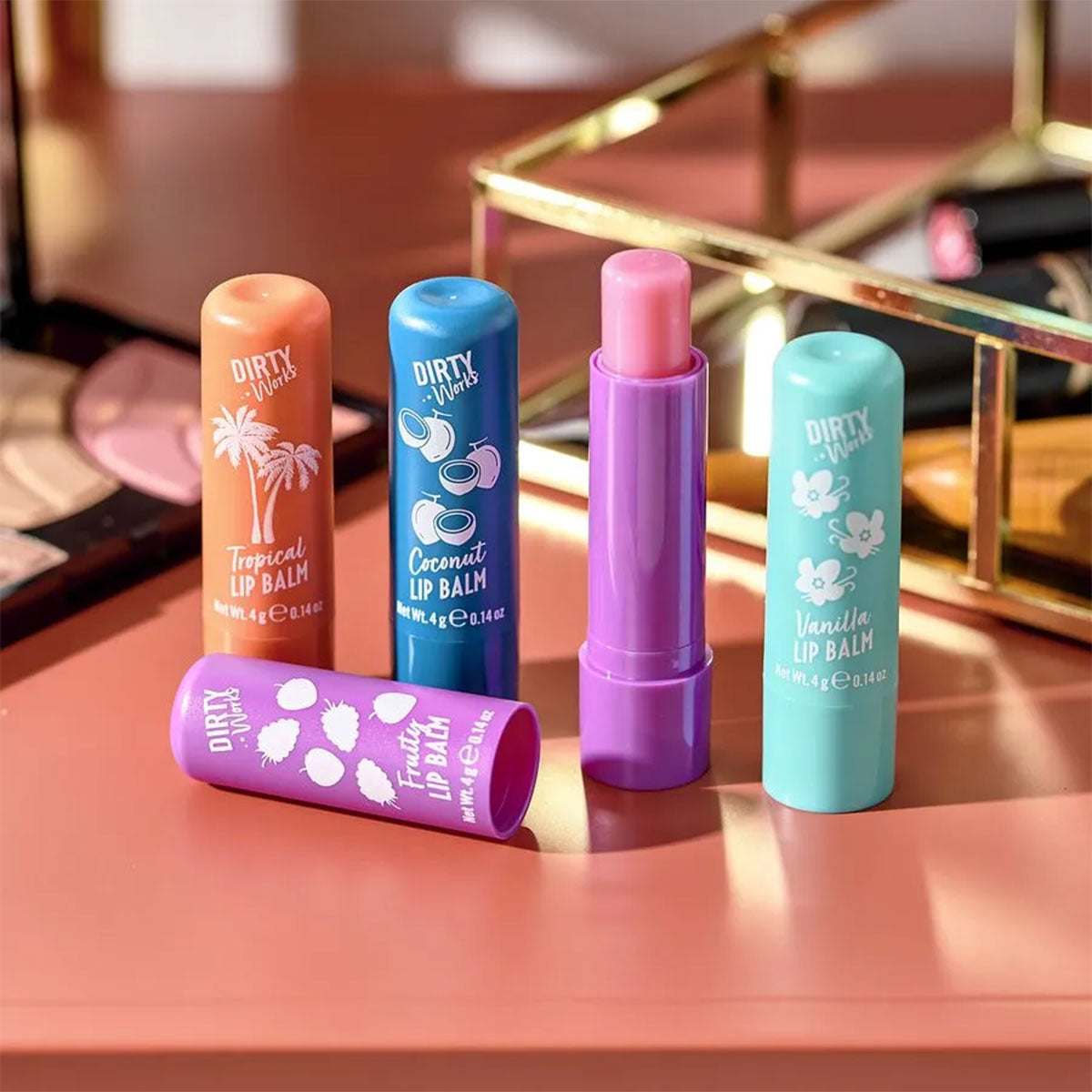 Pack 4x bálsamo labial Lip Balm Set Dirty Works 4 gr