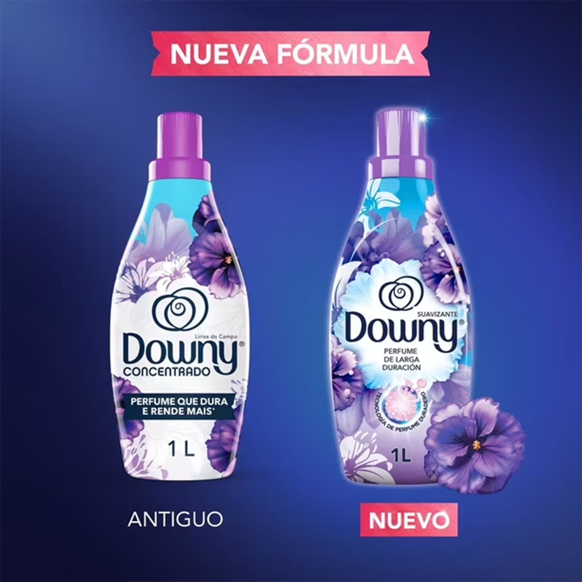 Suavizante Concentrado de ropa Downy Lirios de Campo 1 litro (rinde 4 lt)