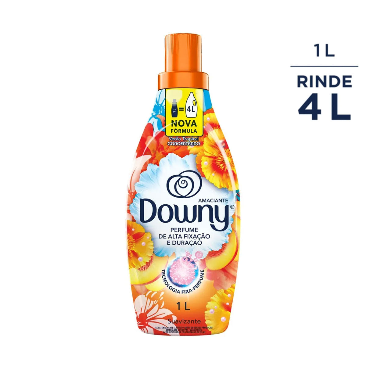 Suavizante Concentrado de ropa Downy Verano Tropical 1 litro (rinde 4 litros)