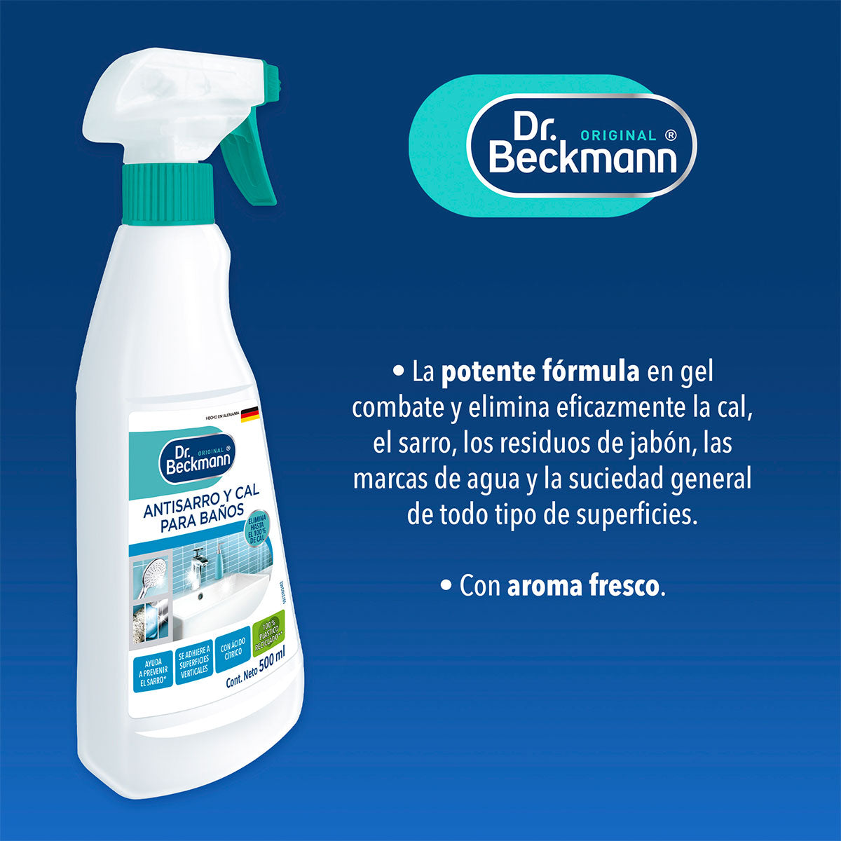 Spray Antisarro y Cal 500 ml Dr. Beckmann. Producto Alemán Sustentable