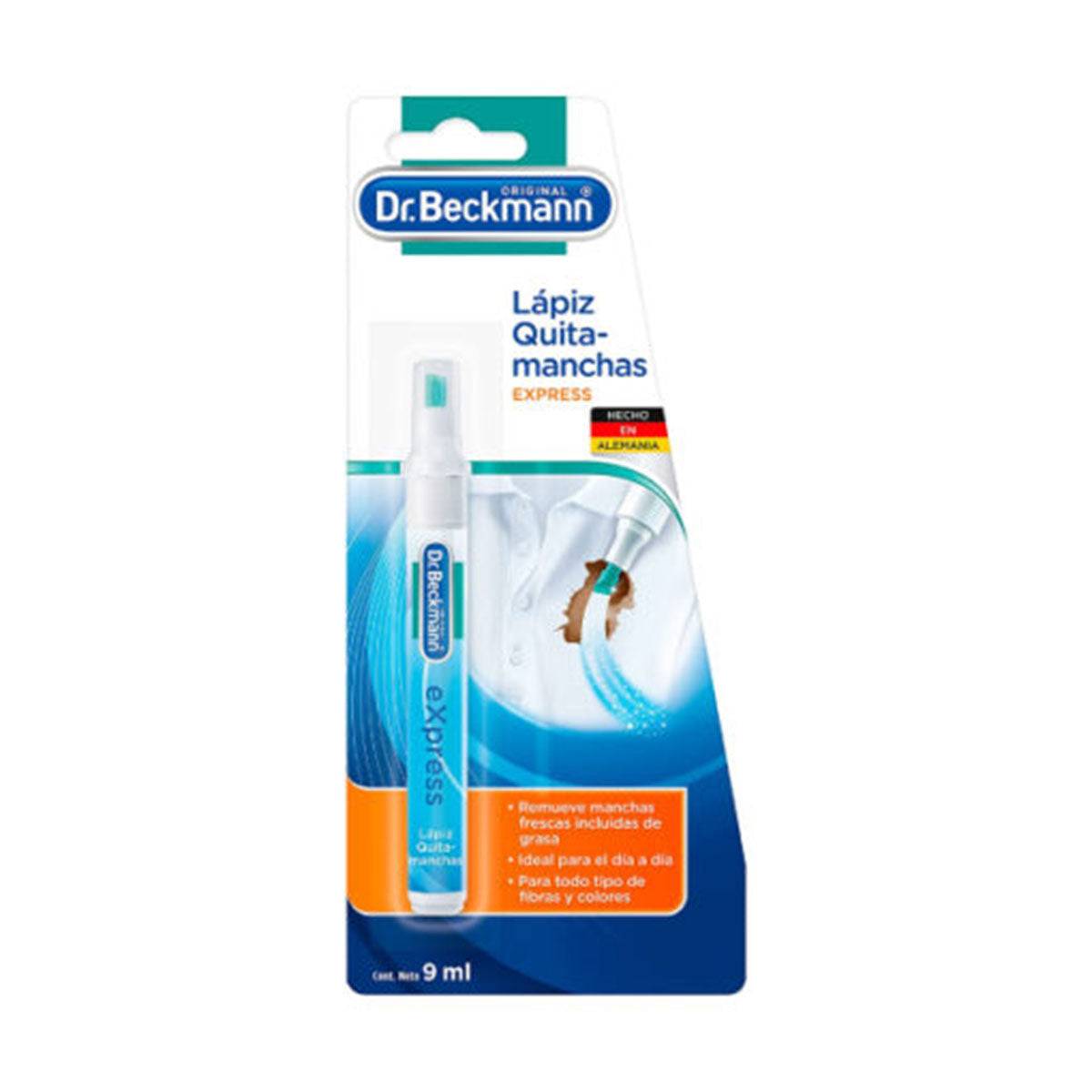 Lápiz Quitamanchas Express 9 ml Dr. Beckmann. Producto Alemán Sustentable