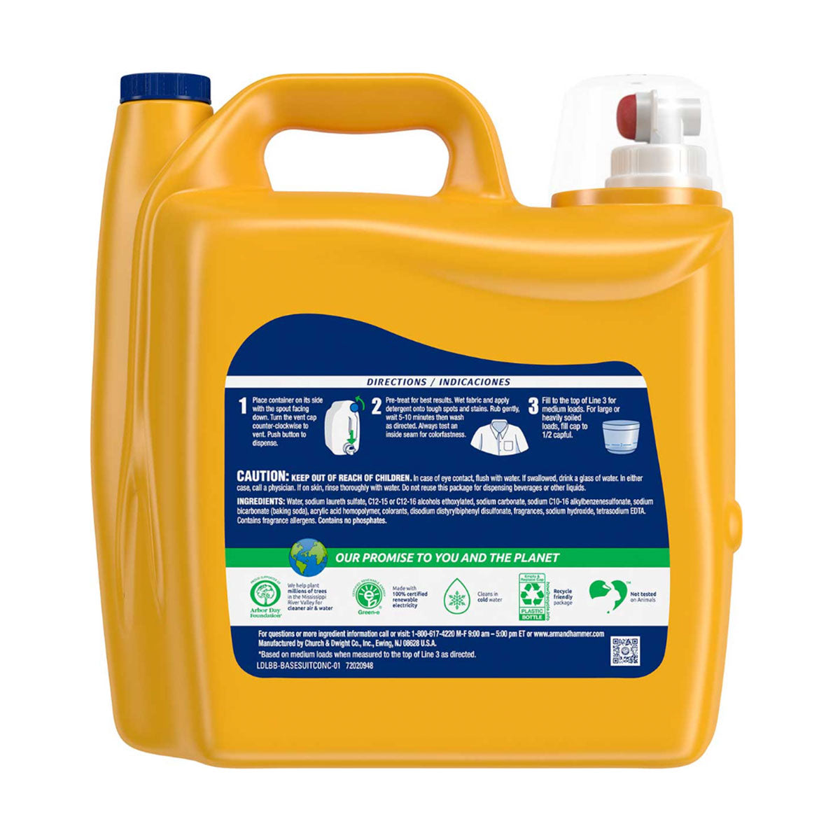 Detergente líquido concentrado para ropa Arm & Hammer Clean Burst, Alta Eficiencia 5,03 litros (170 cargas)