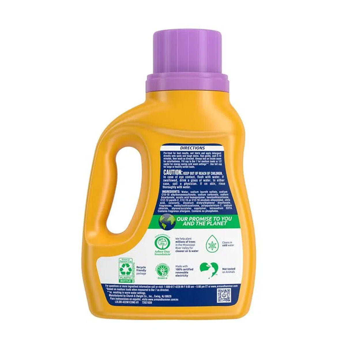 Detergente líquido con un toque de Suavizante para ropa 3 en 1 Arm & Hammer, Alta Eficiencia 3 litros (77 cargas)