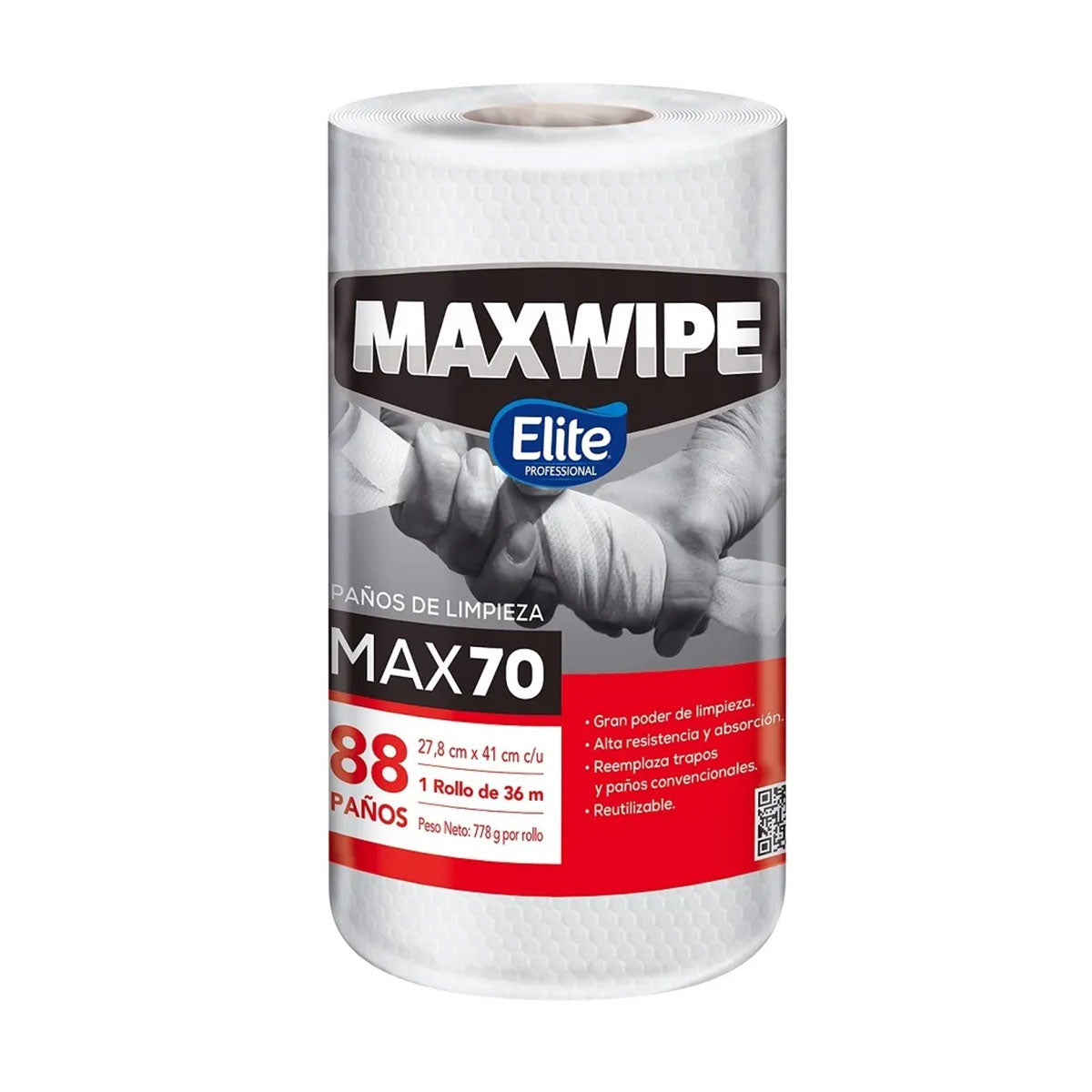 Paños de Limpieza Reutilizables MaxWipe MAX70 Elite 88 paños (1 rollo de 36 metros)