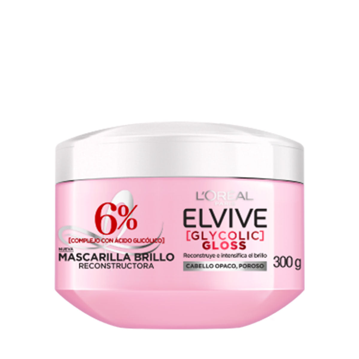 Mascarilla Brillo Reconstructora Glycolic Gloss L'Oréal Elvive 300 gr