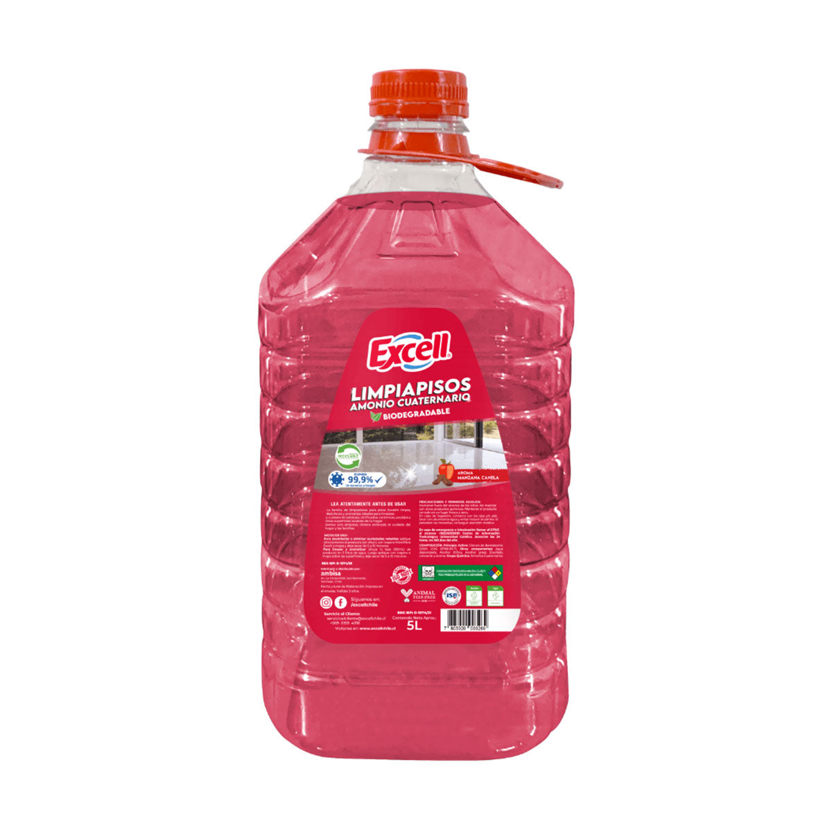 Limpiapisos con Desinfectante Aroma Manzana Canela Excell 5 litros