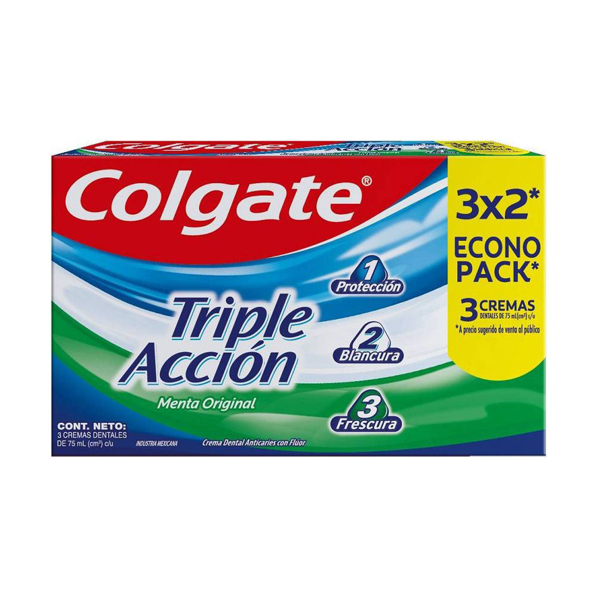 Pack 3x2 Pasta Dental Triple Acción Colgate 75 ml