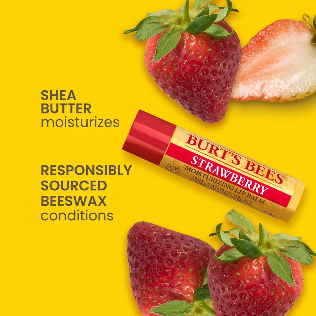 Bálsamo labial Blister Frutilla Burt’s Bees 4 gr - 🐝🍃 producto 100% natural