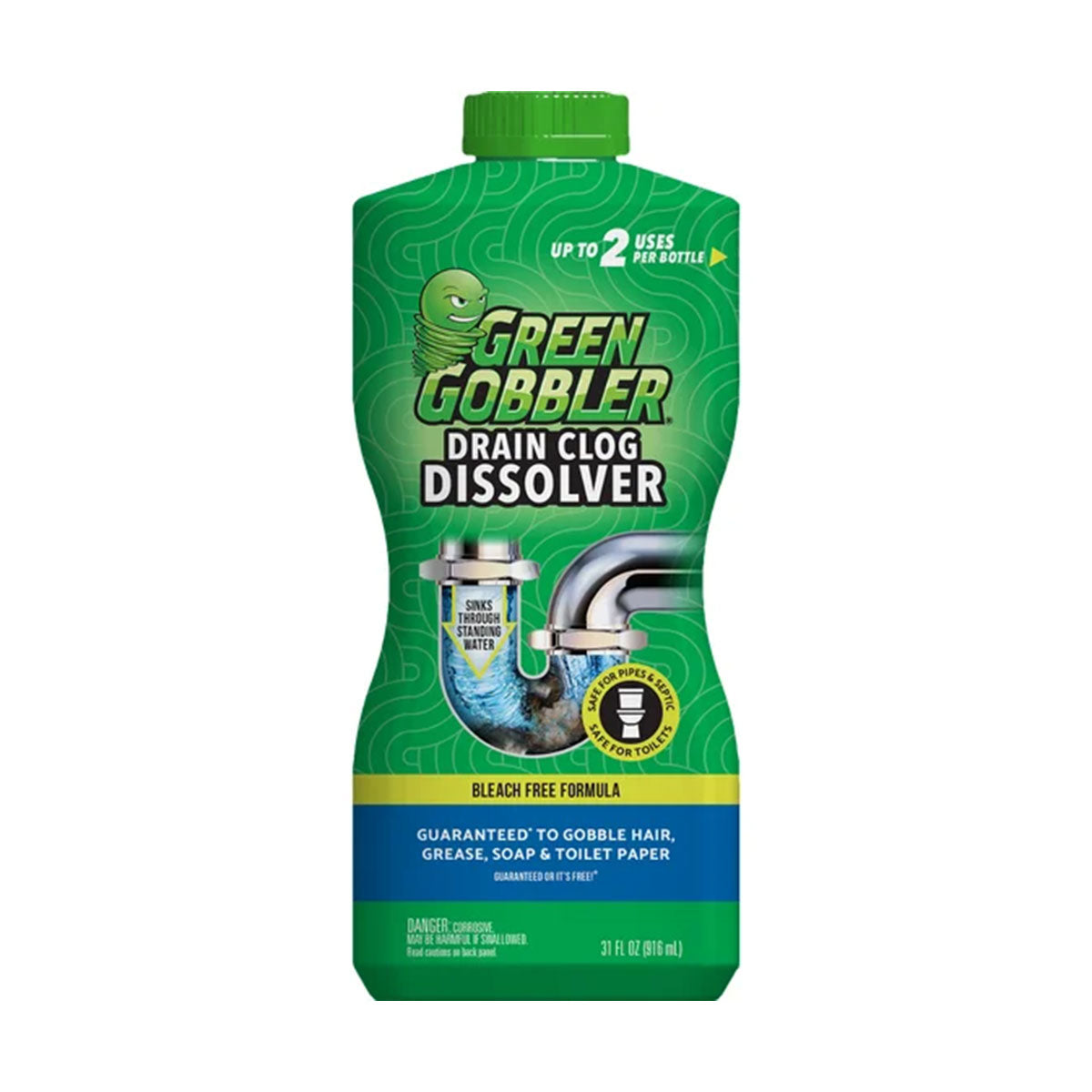 Disolvente de obstrucciones de drenaje líquido Drain Clog Dissolver Green Gobbler 916 ml