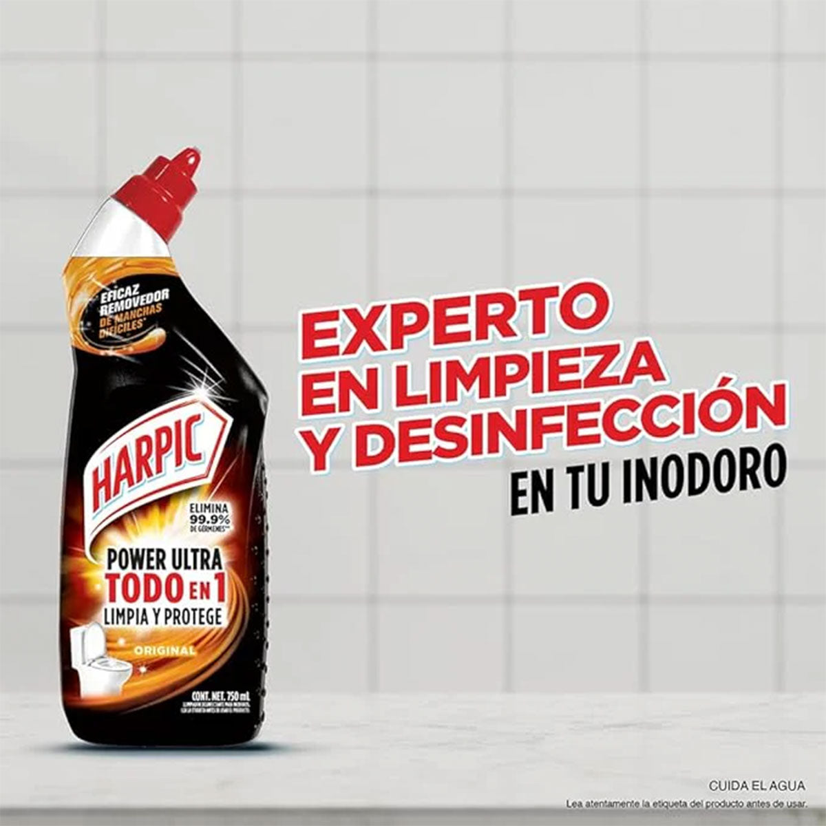 Limpiador Desinfectante para Inodoros Harpic Power Ultra Todo en Uno Original 750 ml