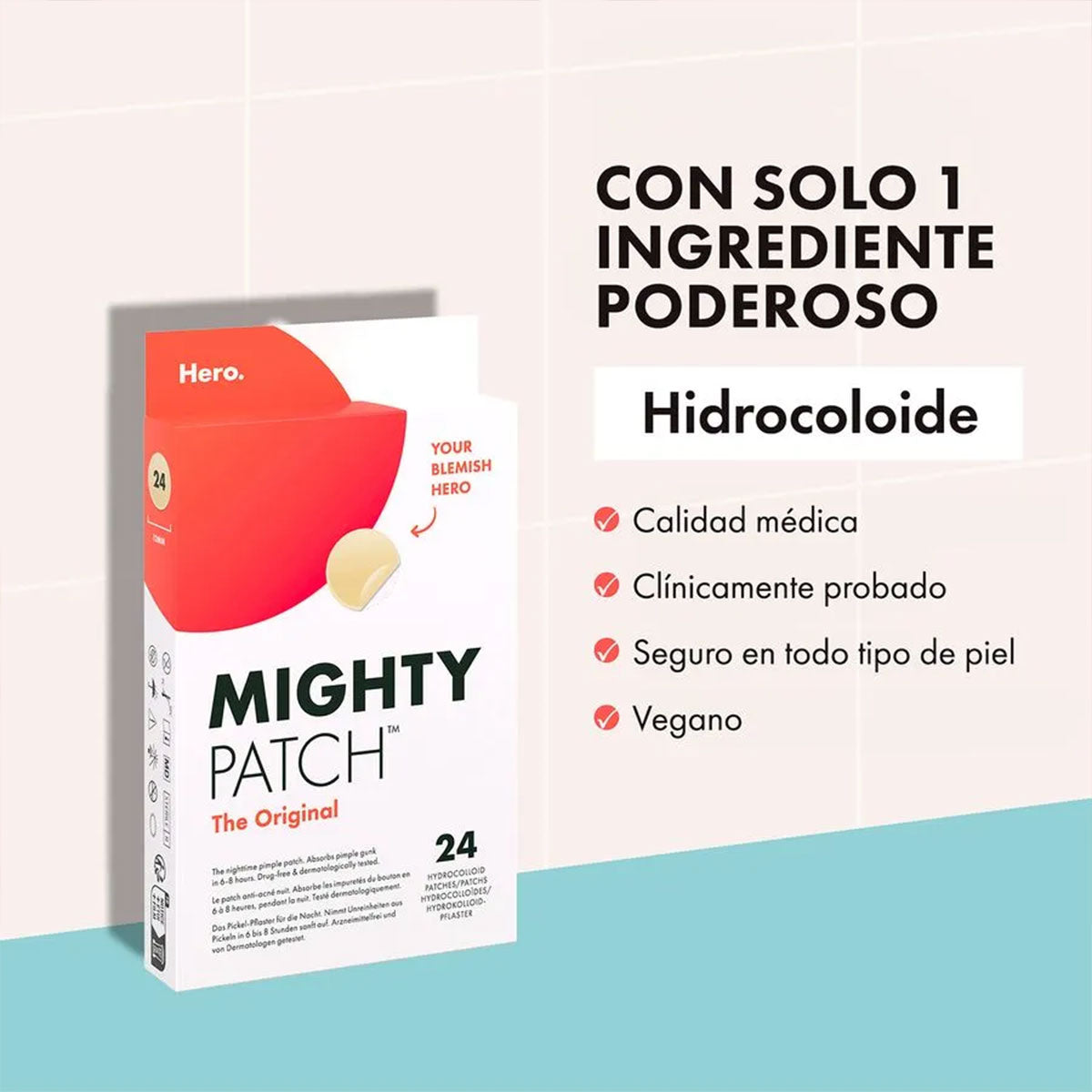 Parche Antiacné Mighty Patch™ Original Hero (24 unidades)