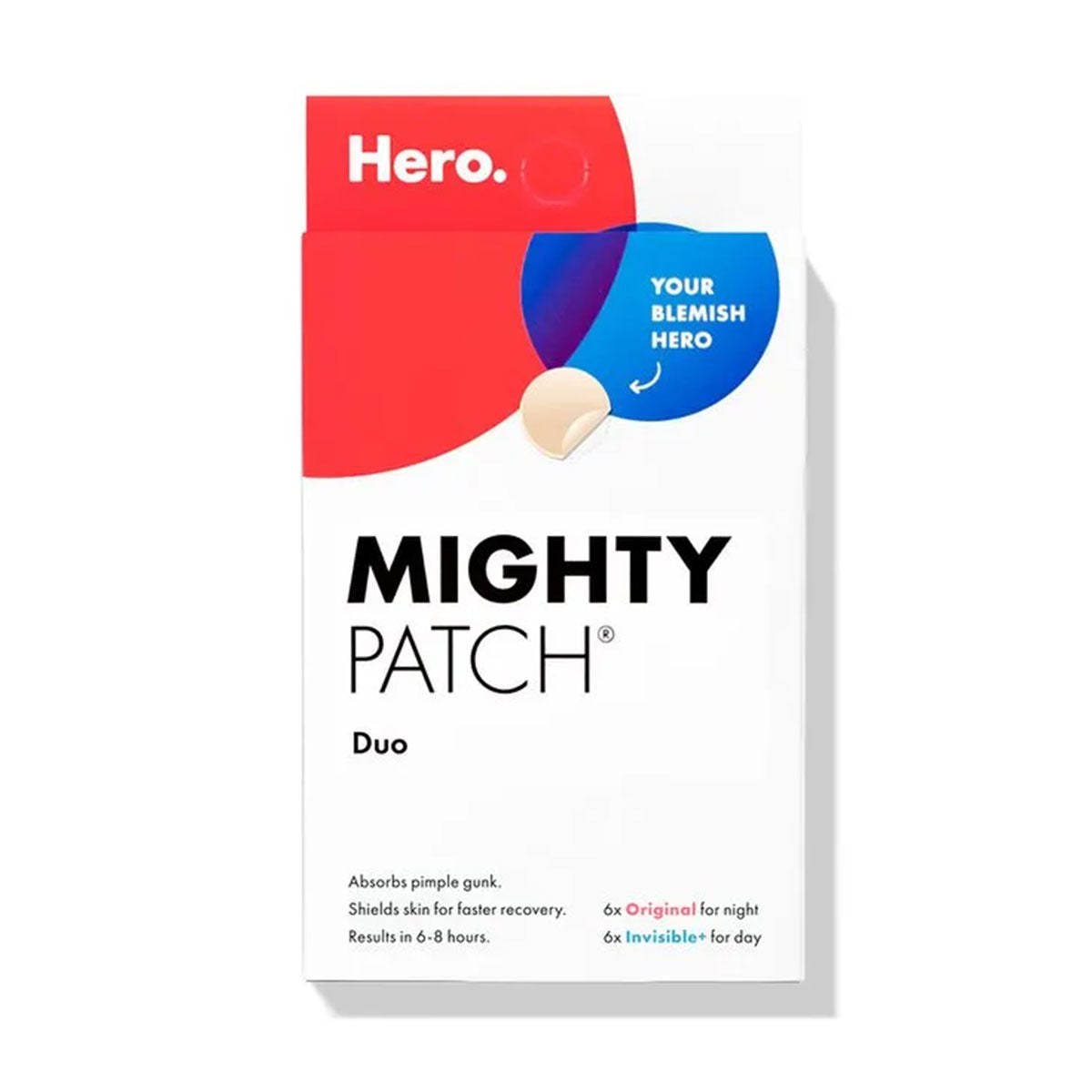 Parche Antiacné Mighty Patch™ Duo Original / Invisible Hero (12 unidades)