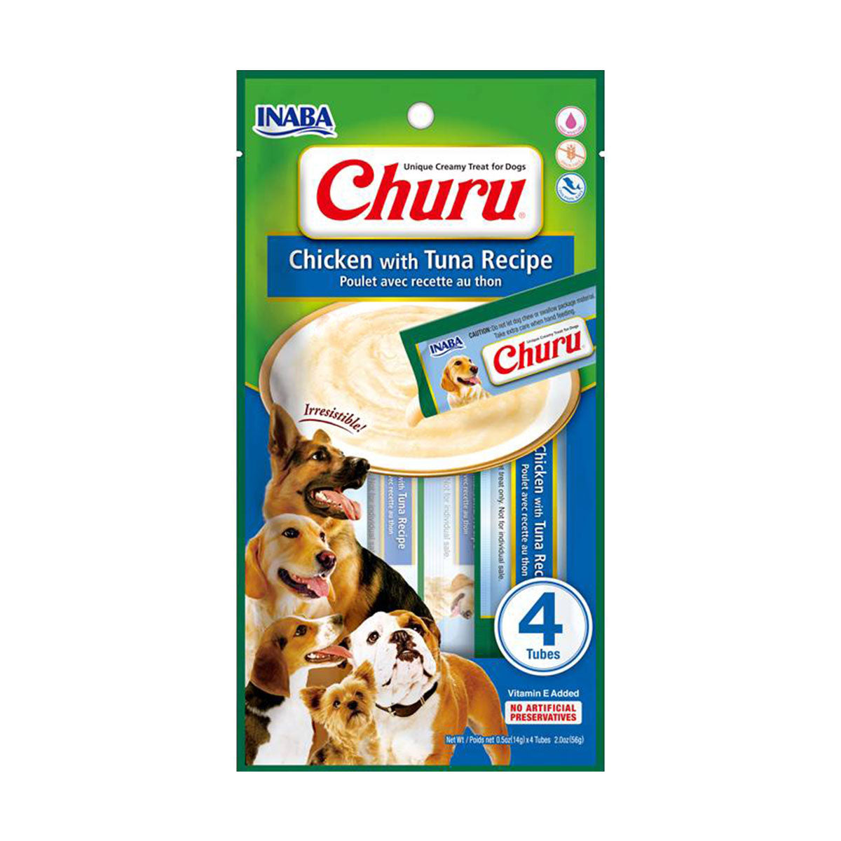 Churu para Perros sabor Receta Pollo con Atún Inaba (4 tubos de 14 gr)
