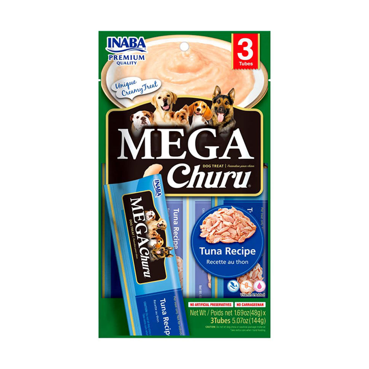Mega Churu para Perros sabor Receta Atún Inaba (3 tubos de 48 gr)