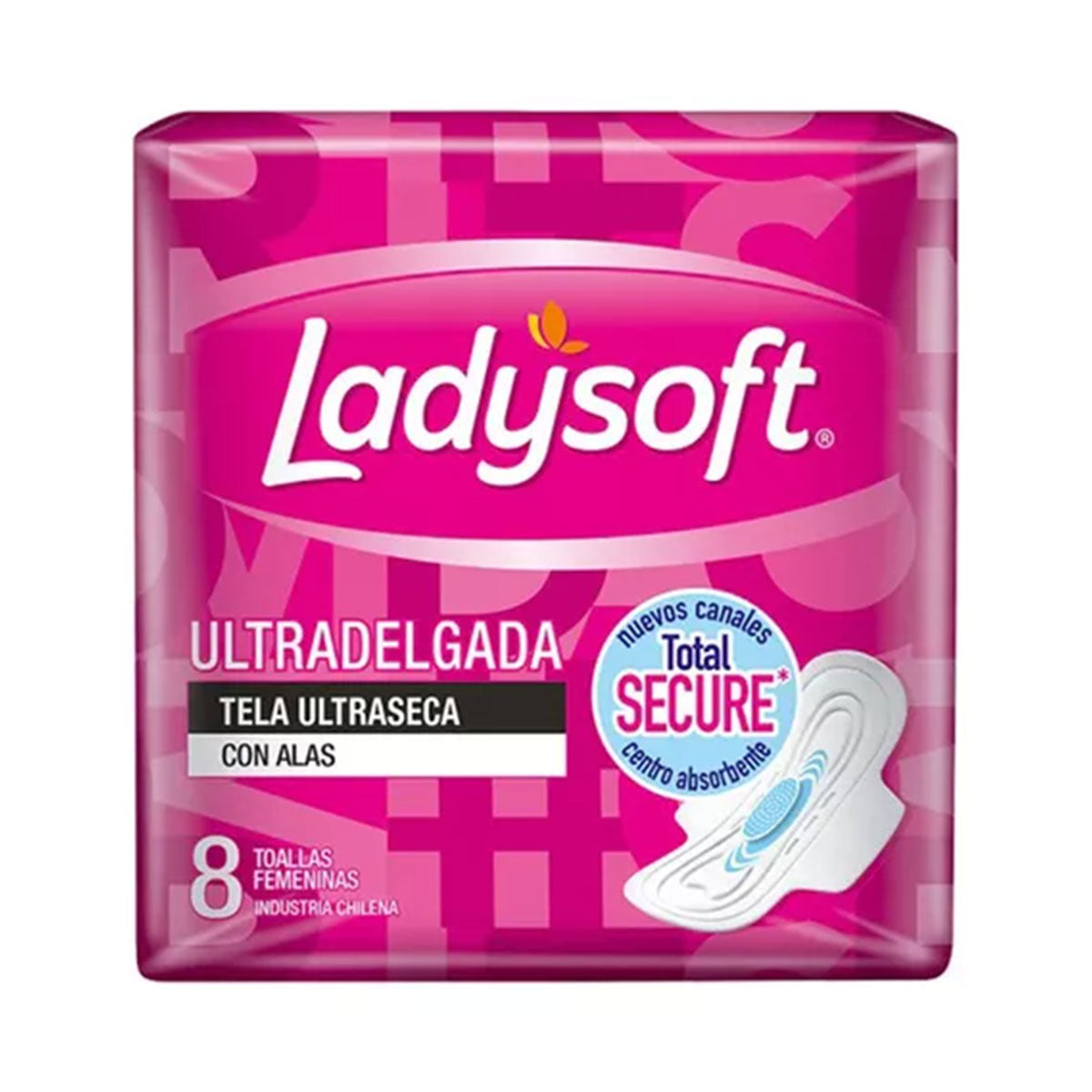 Toalla Femenina Ultradelgada Tela Ultraseca Ladysoft (8 unidades)