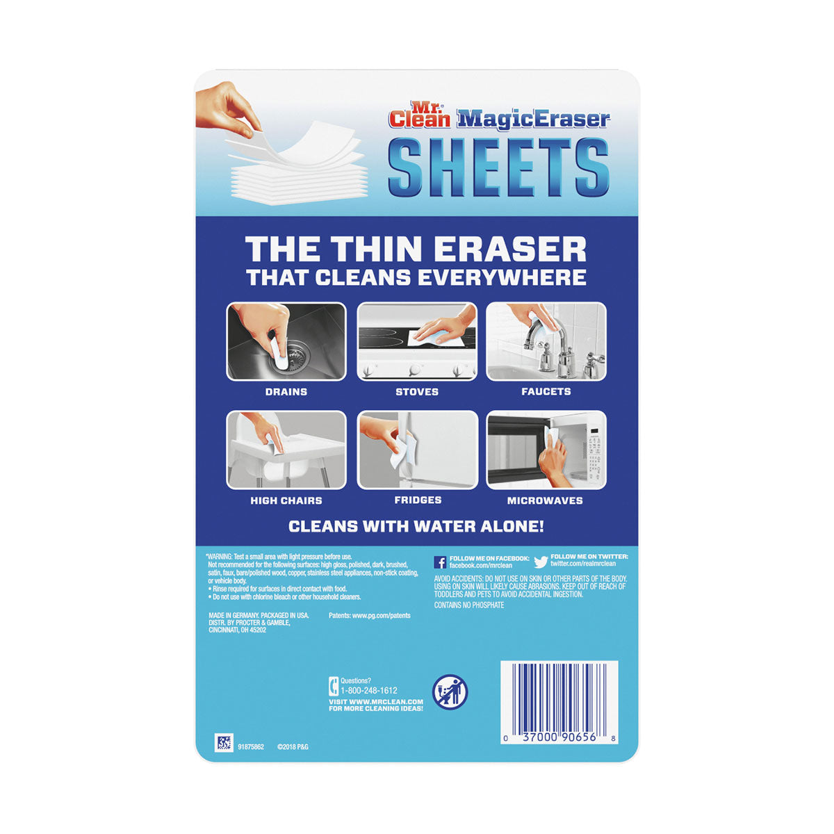 Hojas de Borrar (Magic Eraser Sheets) para espacios difíciles de alcanzar Mr. Clean 8 unidades