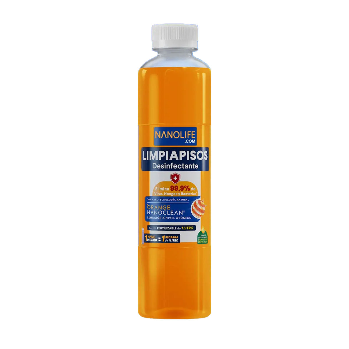 Limpiapisos desinfectante aroma cítrico 1 litro Nanolife 🇨🇱🍃 Producto Chileno Sustentable
