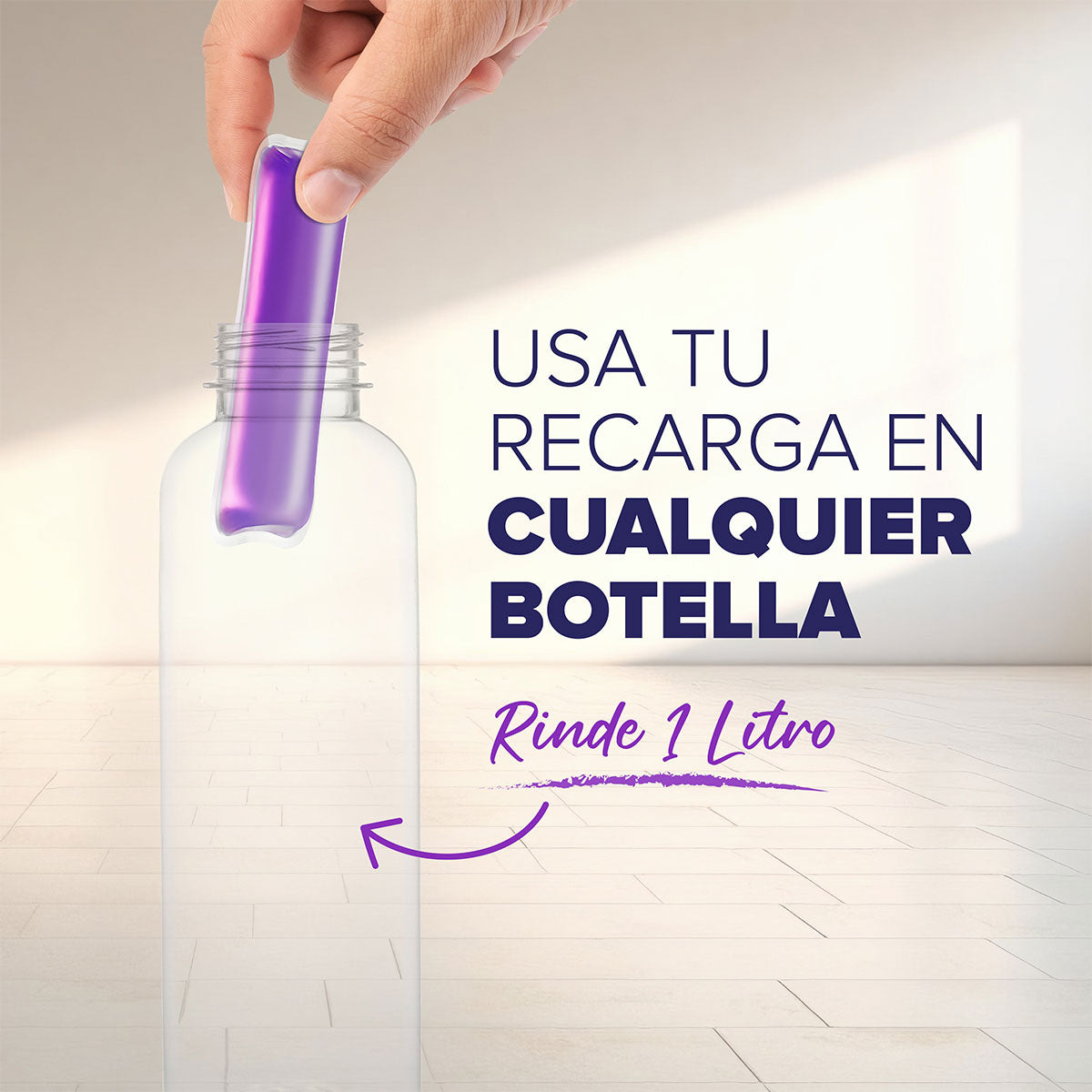 Limpiapisos desinfectante aroma lavanda 1 litro más recarga 30 ml diluible rinde hasta 1 litro Nanolife. 🇨🇱🍃 Producto Chileno Sustentable