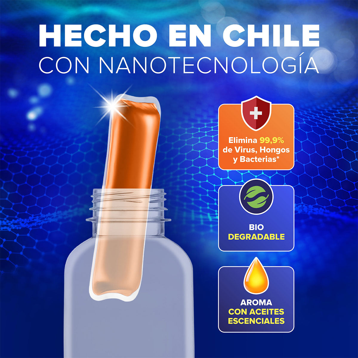 Recarga Limpiapisos desinfectante aroma cítrico 30 ml diluible rinde hasta 1 litro Nanolife. 🇨🇱🍃 Producto Chileno Sustentable