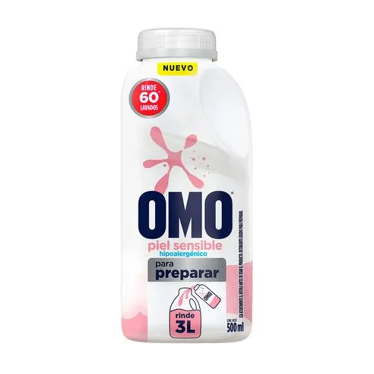 Detergente líquido para diluir OMO Hipoalargénico Piel Sensible 500 ml (rinde 3 litros)
