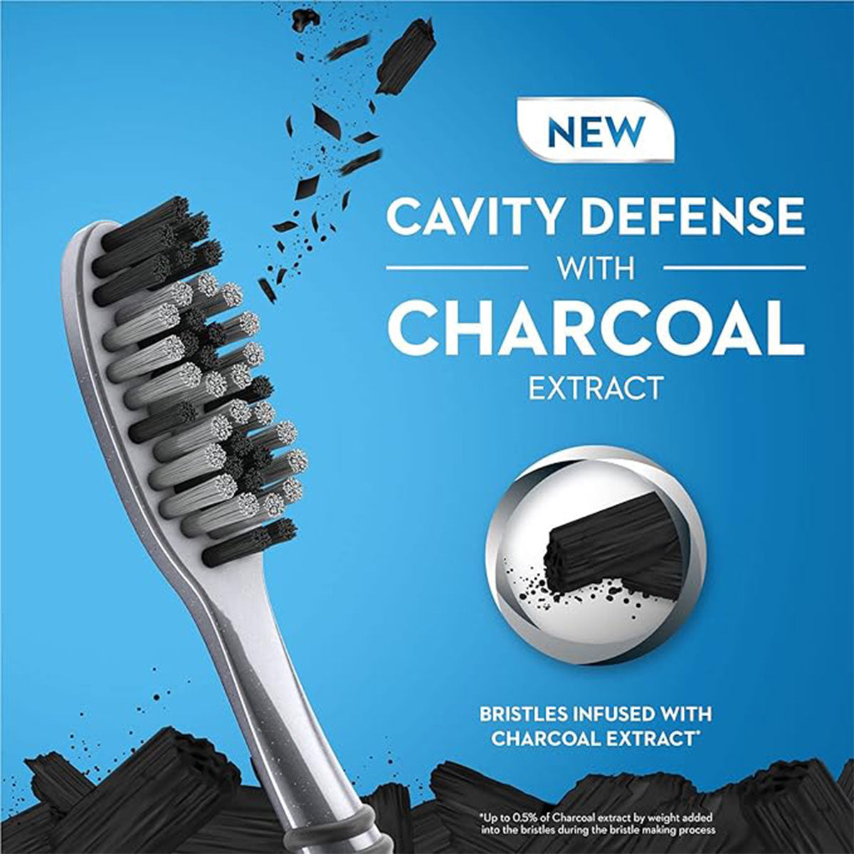 Cepillo de dientes Cavity Defense with Charcoal Extract con Carbón Activado Medium Oral B (4 unidades)