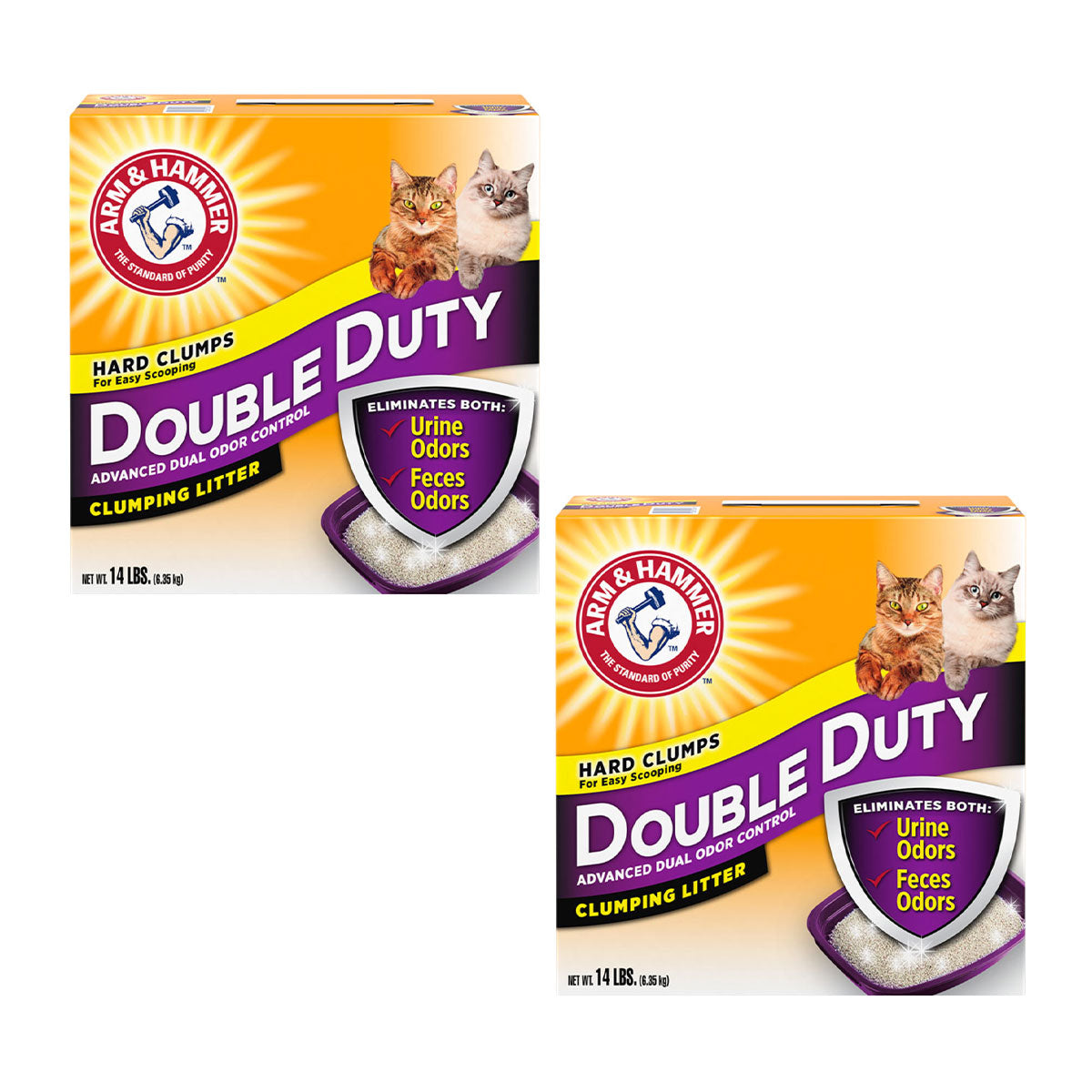 Pack Arena para Gato Elimina Olores Arm & Hammer Double Duty 6,35 kg 2x $17.990