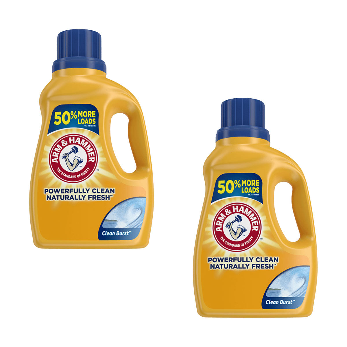 Pack Detergente líquido concentrado para ropa Arm & Hammer Clean Burst, Alta Eficiencia 1,96 litros (50 cargas) 2x $11.990