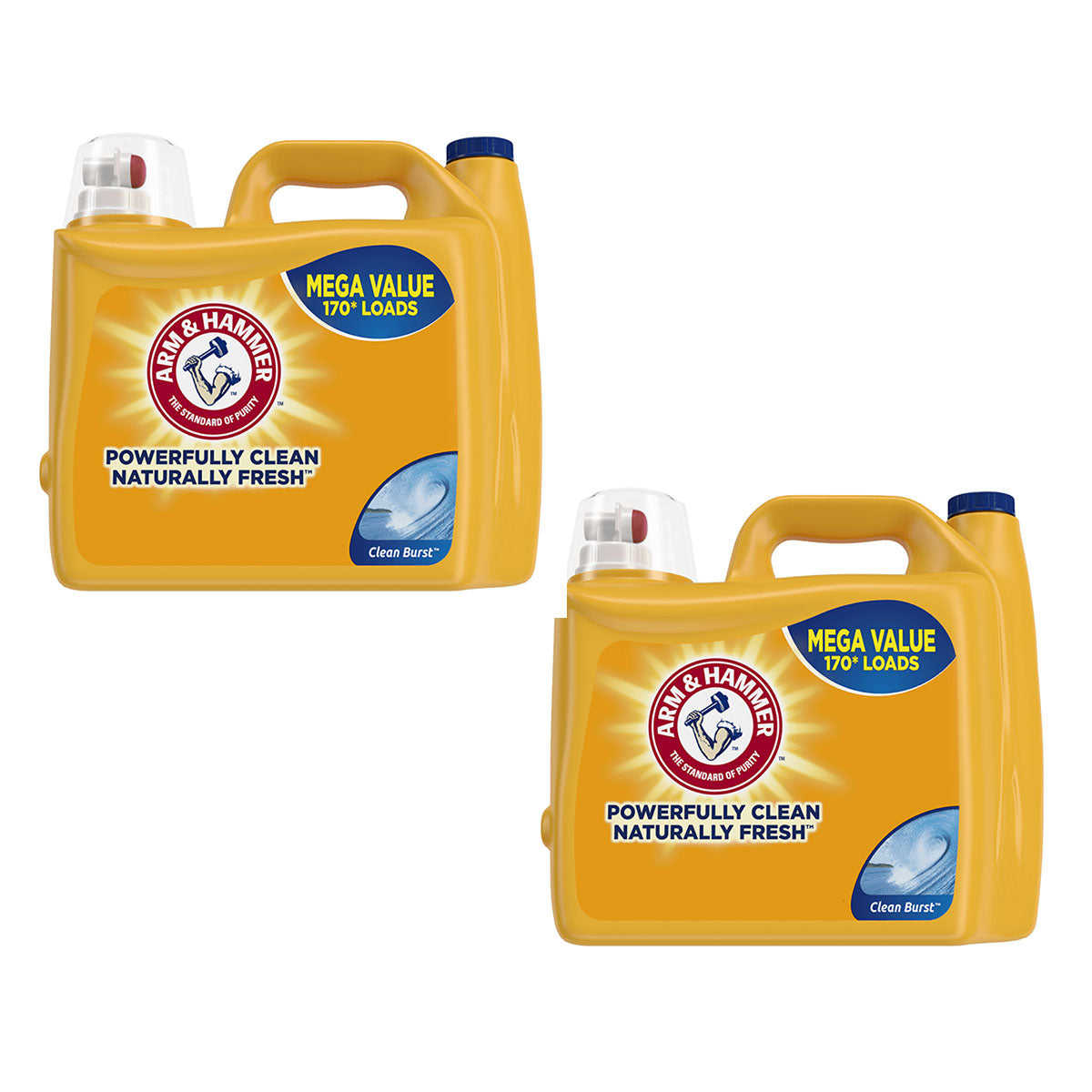 Pack Detergente líquido concentrado para ropa Arm & Hammer Clean Burst, Alta Eficiencia 5,03 litros (170 cargas) 2x $34.990