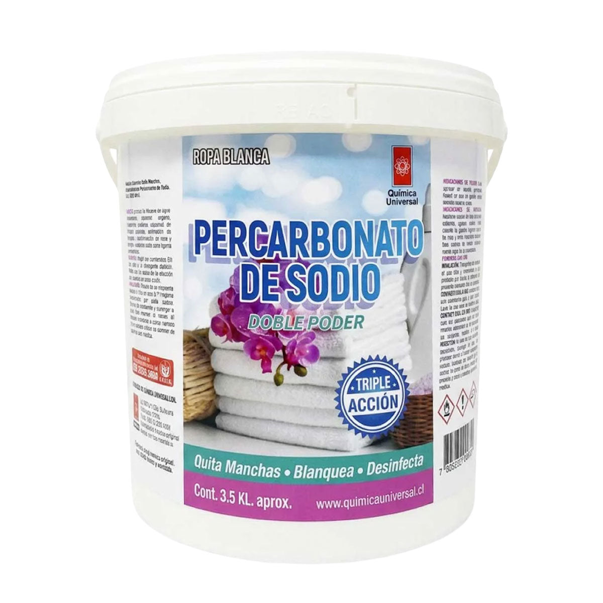 Percarbonato de Sodio (Blanqueador, Quitamanchas y Desinfectante para Ropa Blanca) Química Universal, Variedades