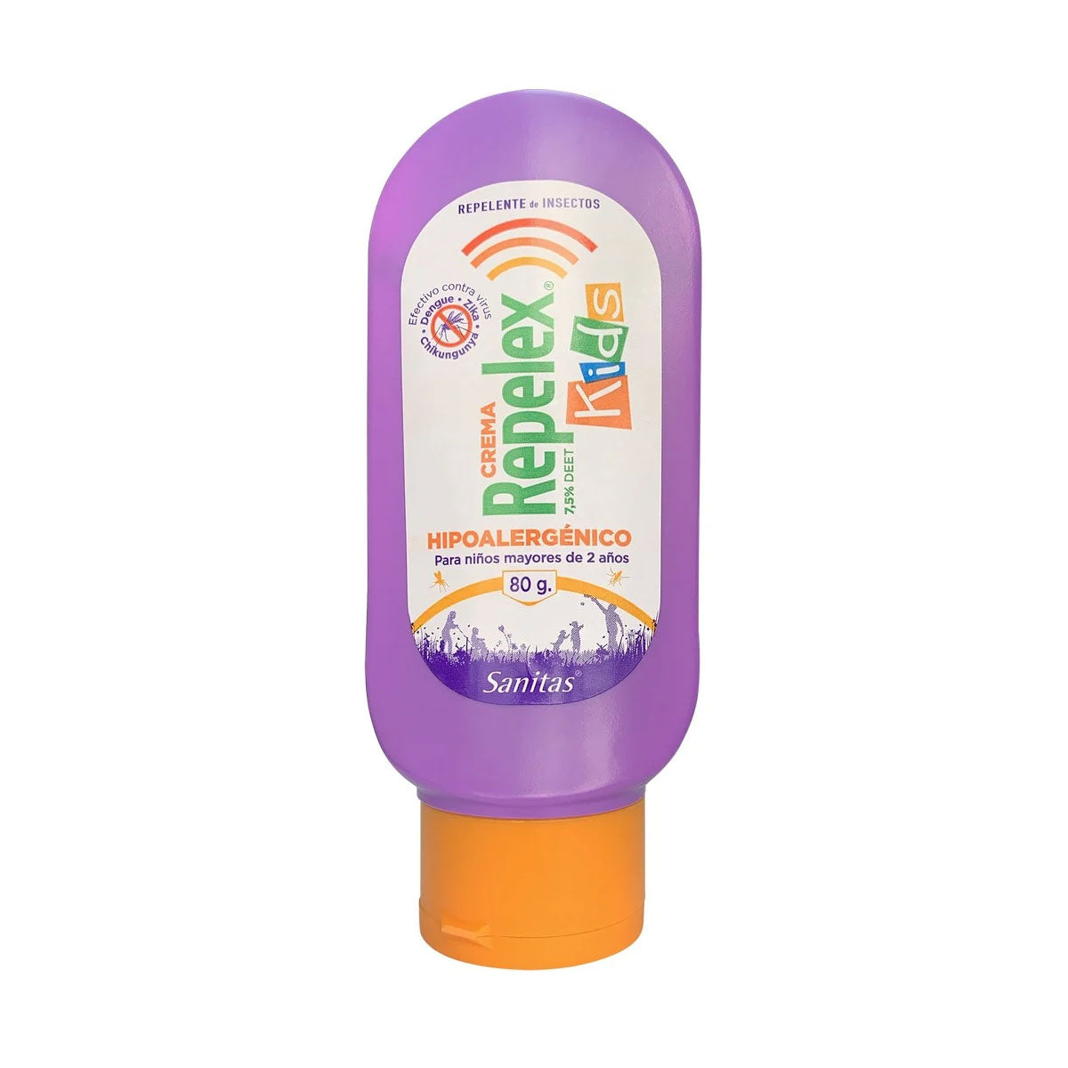 Repelente de Insectos en Crema Hipoalargénico para Niños 2+ Dietiltoluamida 7,5% Repelex 80 gr