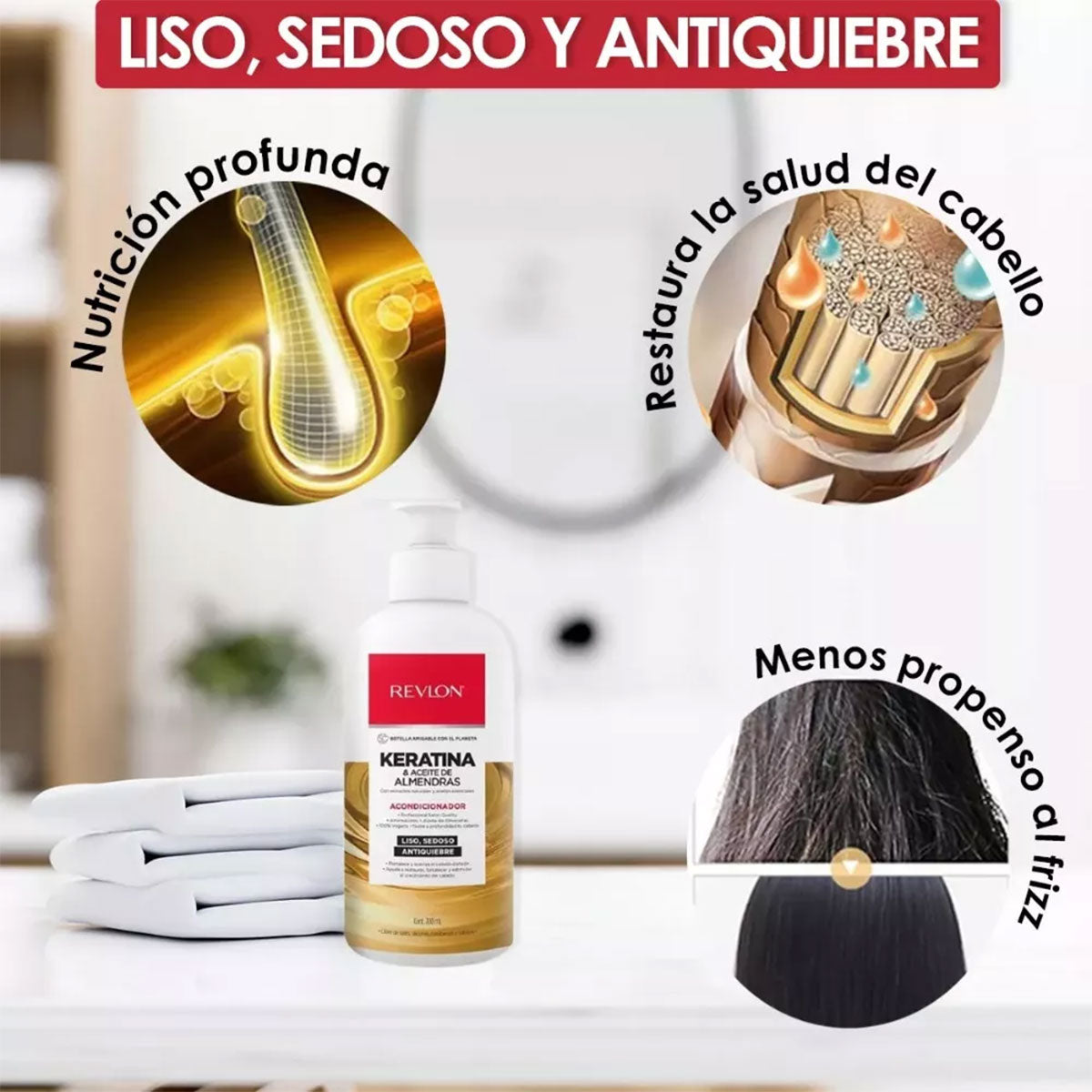 Acondicionador Keratina y Aceite de Almendras Revlon 700 ml