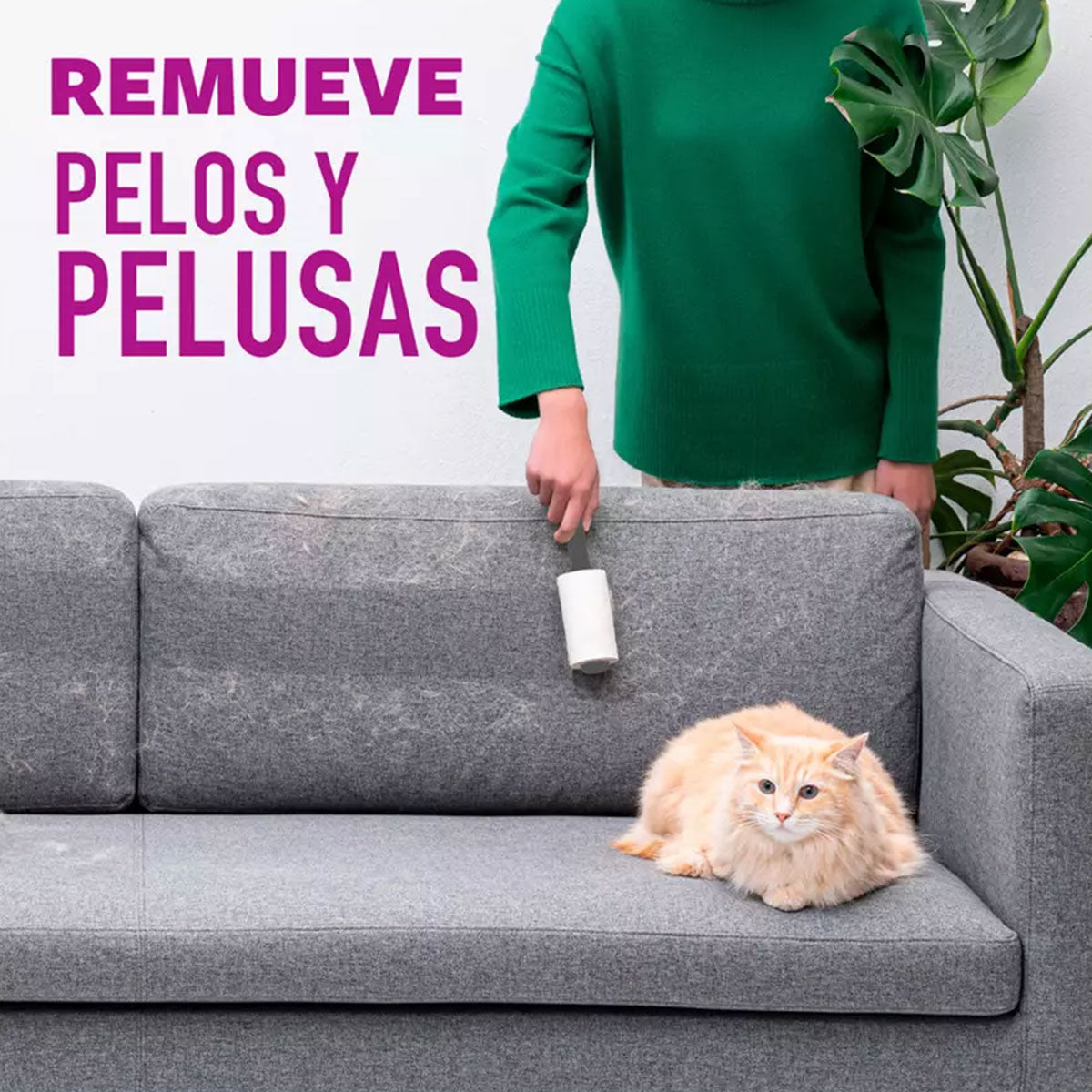 Rodillo Adhesivo Quita Pelos y Pelusas para Mascotas Scotch Brite 3M (56 Hojas)