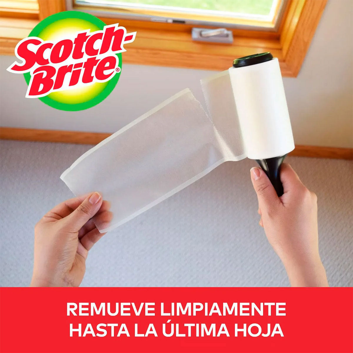 Rodillo Adhesivo Quita Polvo y Pelusas Lint Roller Scotch Brite 3M (30 Hojas)