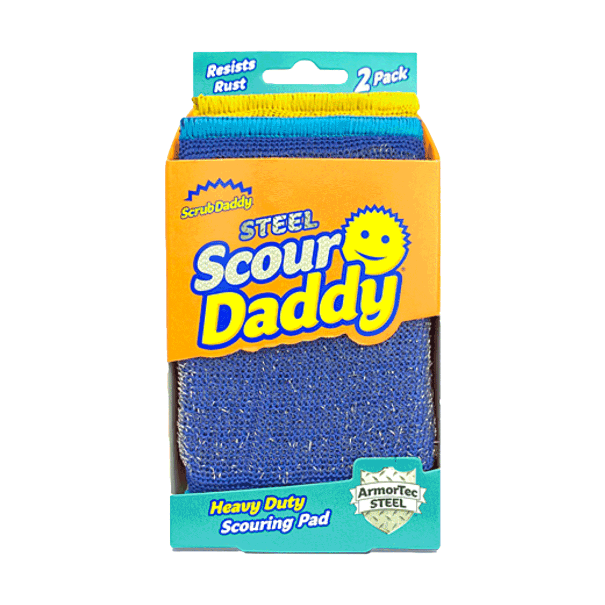 Scour Daddy Steel, Esponja Dual de Acero Scrub Daddy, la esponja favorita de USA, 2 unidades