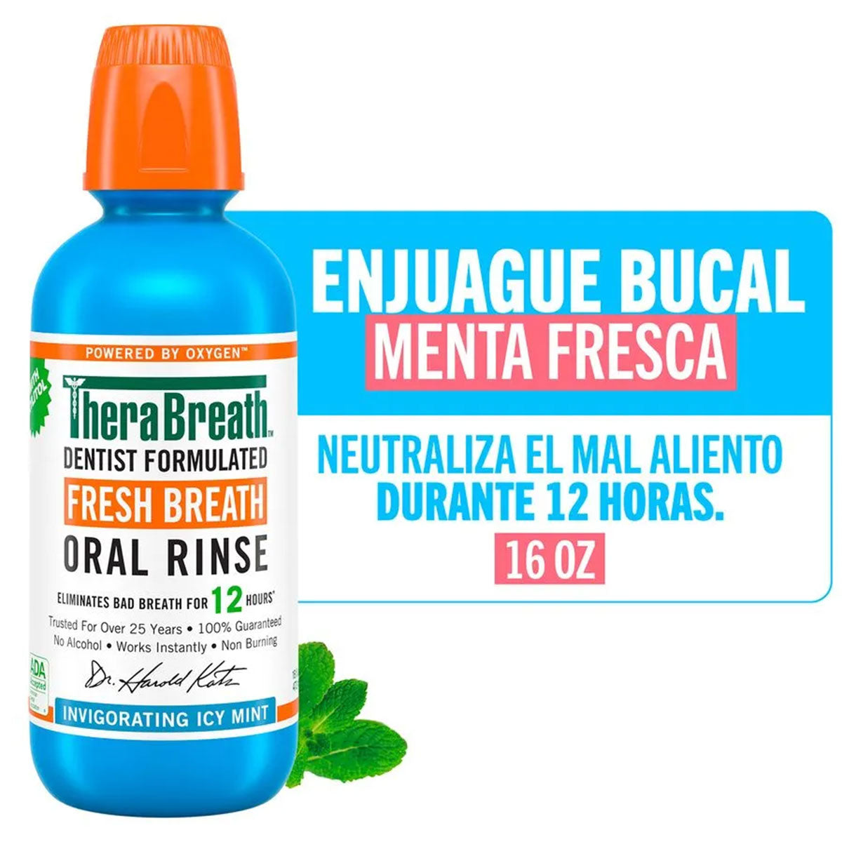 Enjuague Bucal Therabreath Icy Mint 473 ml