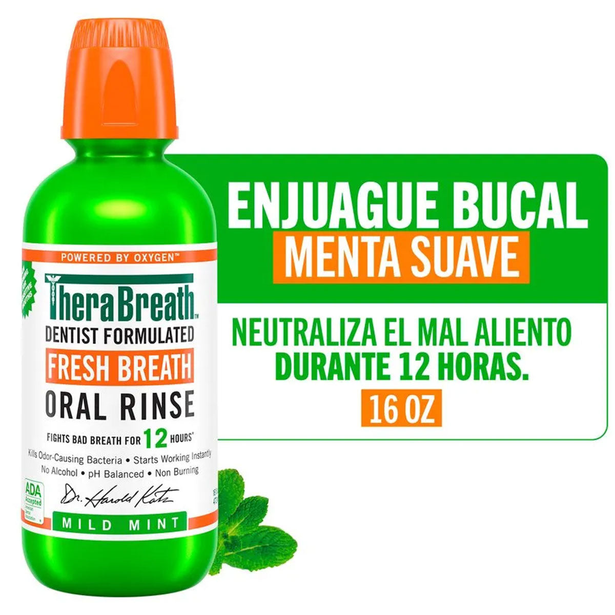 Enjuague Bucal Therabreath Mild Mint 473 ml