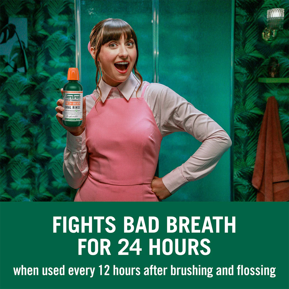 Enjuague Bucal Therabreath Rainforest Mint 473 ml