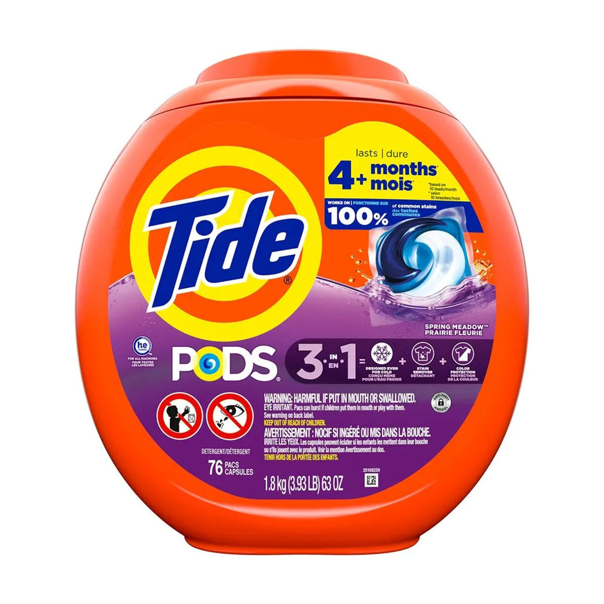 Detergente para ropa en cápsulas Tide PODS 3 en 1 aroma Spring Meadow (76 unidades)