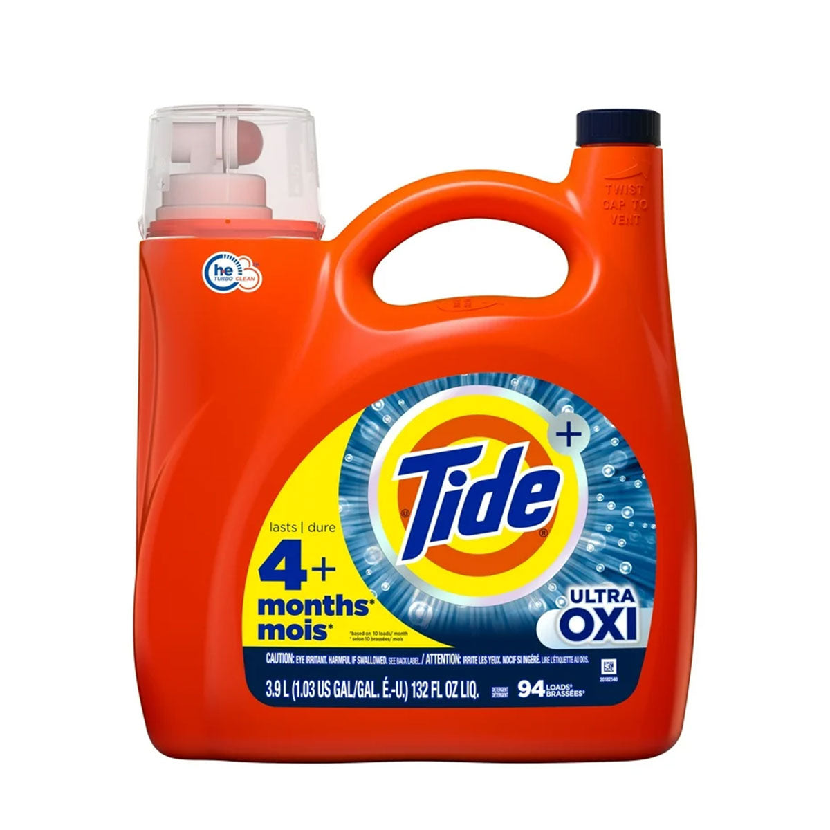 Detergente líquido concentrado para ropa Tide Plus Ultra Oxi Odor Eliminator 3,90 litros (94 cargas)