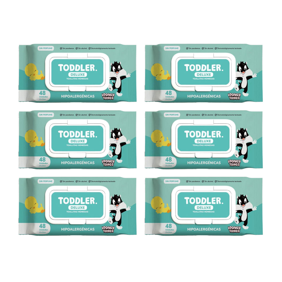 Pack Toallitas Húmedas para Bebés Hipoalargénicas, sin Alcohol ni Fragancia Toddler (48 unidades) 6x $5.990