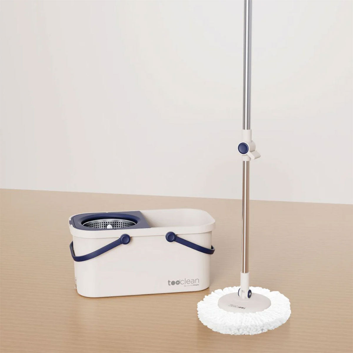 Set Mopa y Balde Premium HydroSpin Tooclean (1 set, con 2 repuestos)