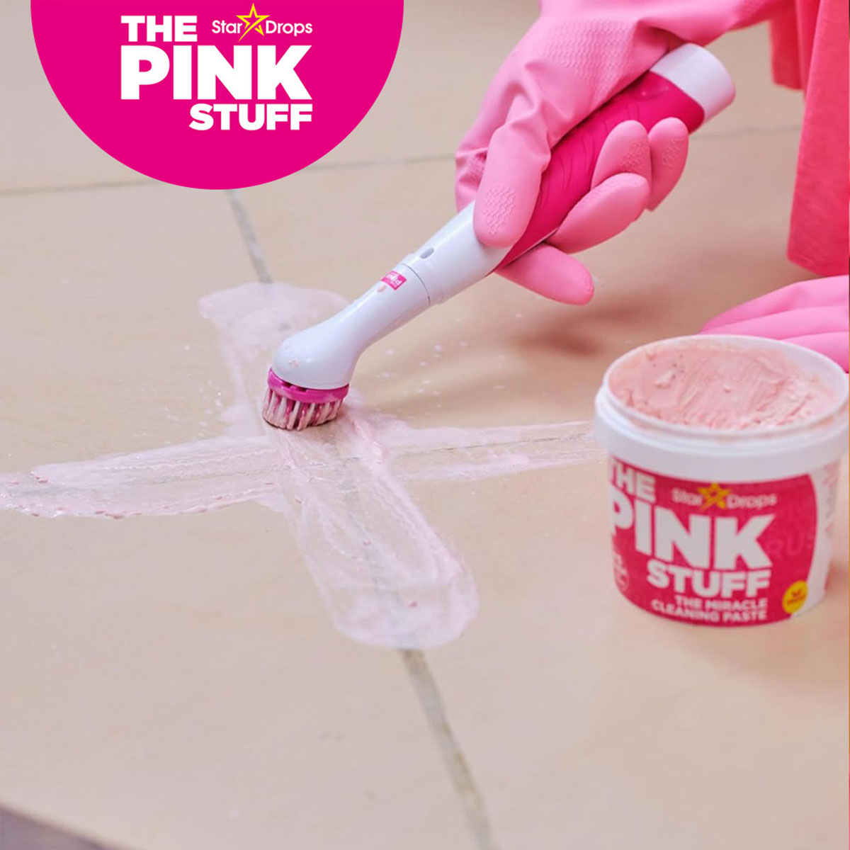 El Kit de Limpieza Miracle Scrubber 4 cabezales de cepillo de limpieza The Pink Stuff - 🌱 🇬🇧 Producto Vegano del Reino Unido