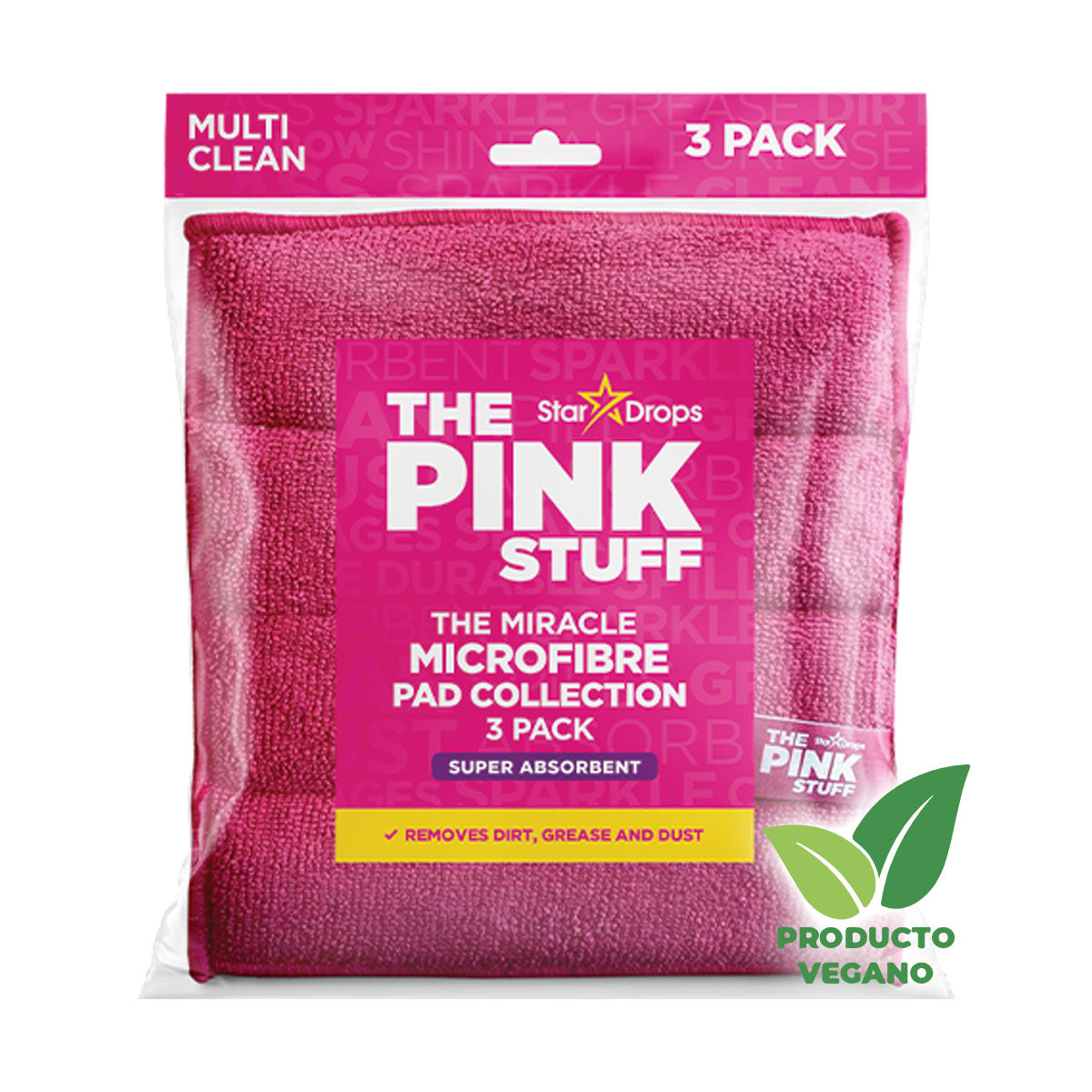 Paños de Microfibra Milagrosos Pack de 3 unidades The Pink Stuff - 🌱 🇬🇧 Producto Vegano del Reino Unido