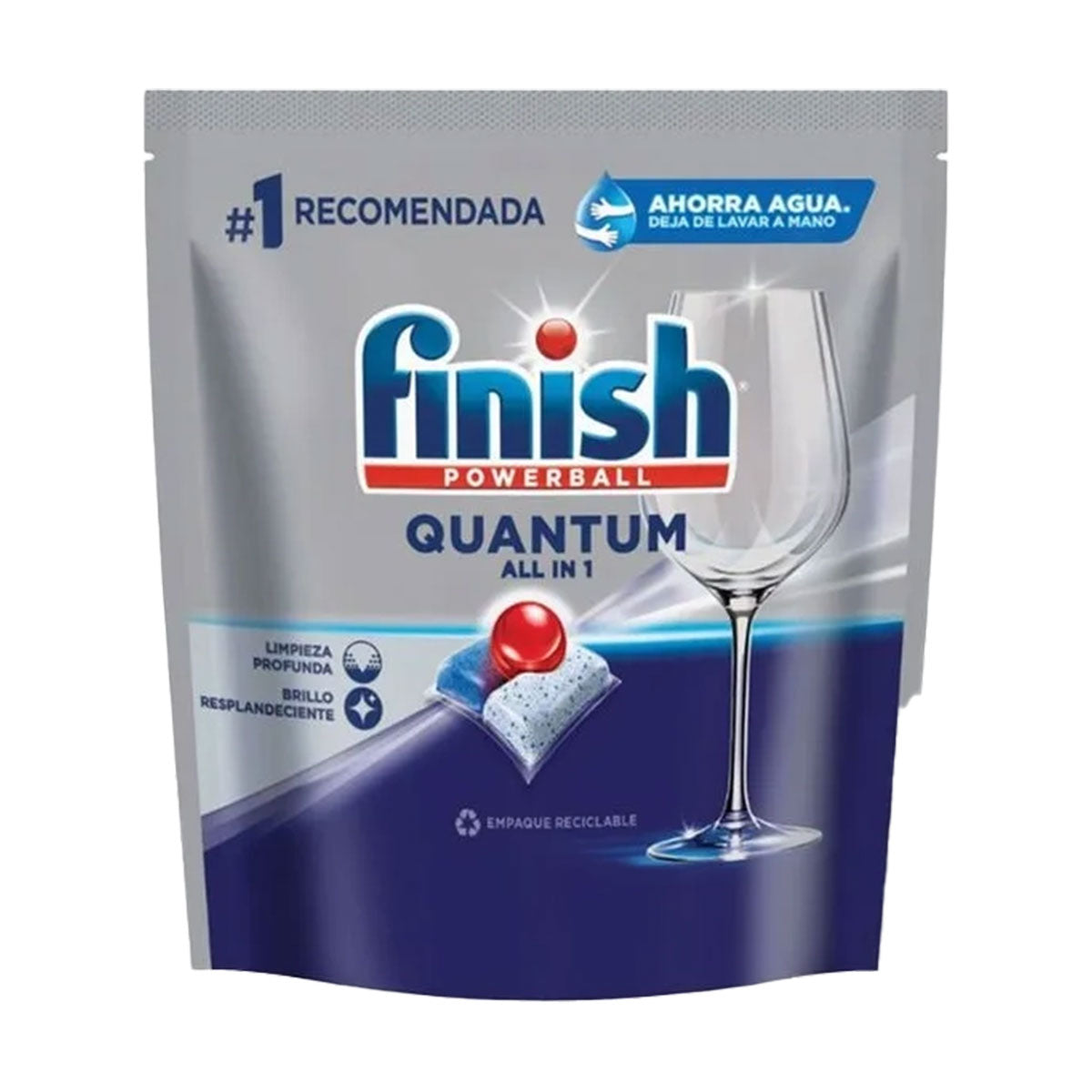 Detergente lavavajillas en Tabletas Powerball Quantum All in 1 Finish (15 unidades)