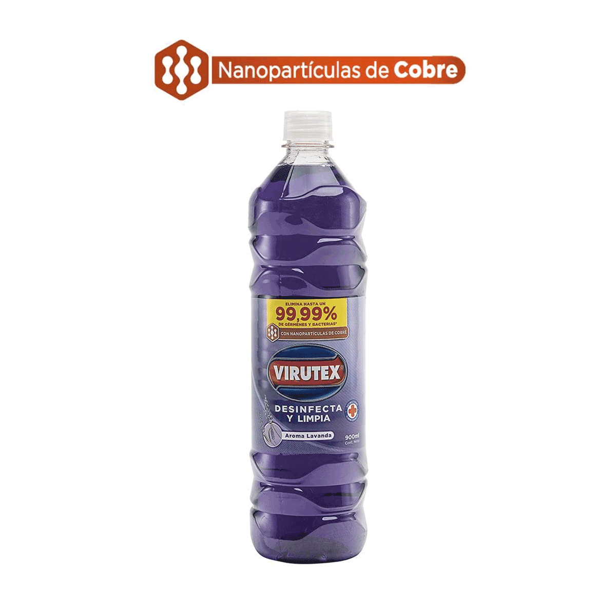 Limpiador líquido multiusos desinfectante multi-superficies aroma lavanda Virutex 900 ml - con Nanopartículas de Cobre