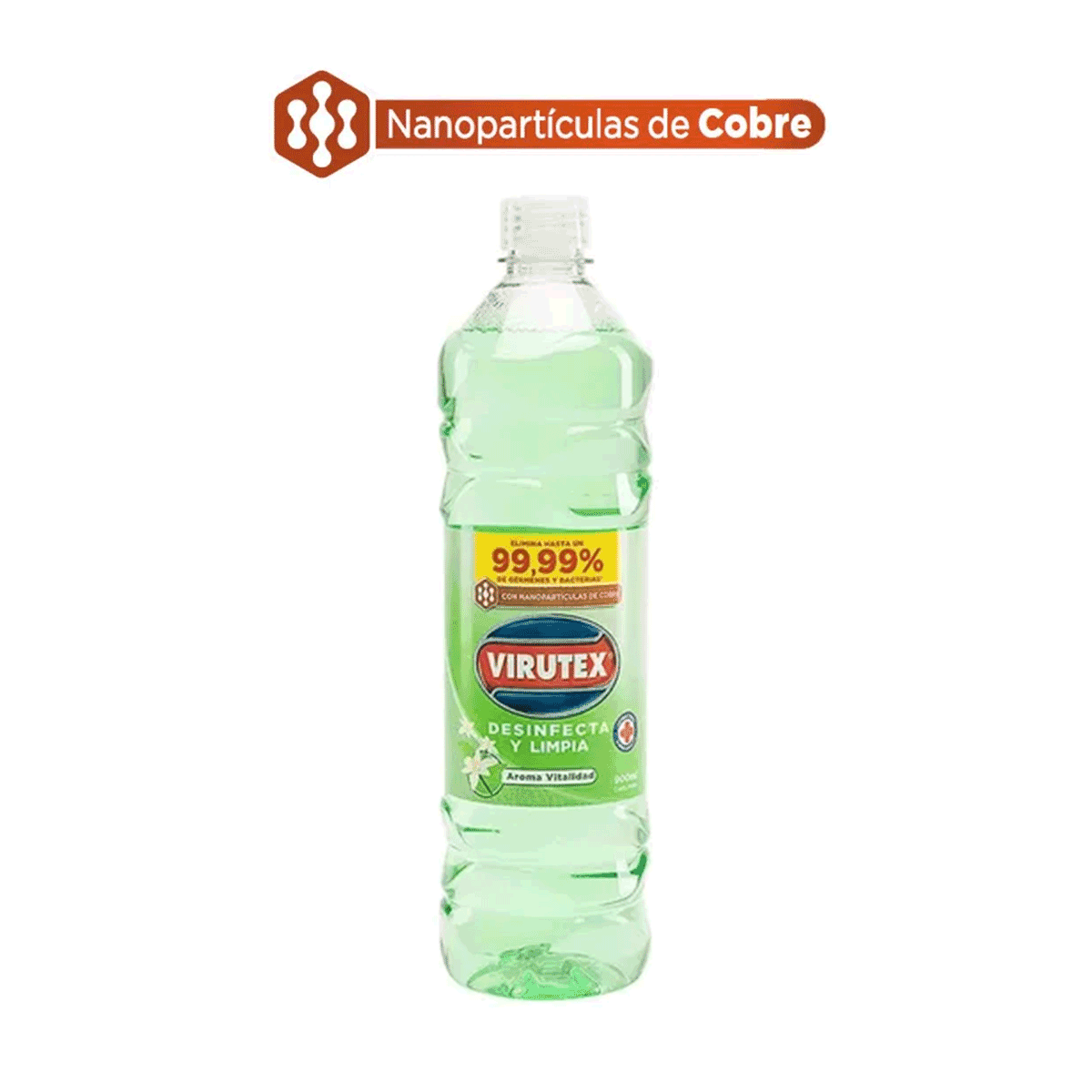 Limpiador líquido multiusos desinfectante multi-superficies aroma vitalidad Virutex 900 ml - con Nanopartículas de Cobre